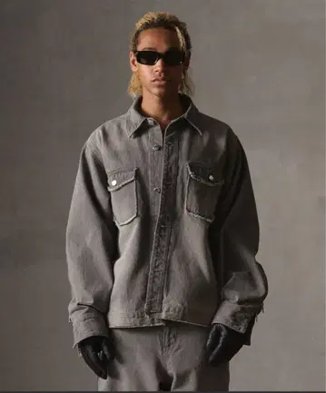 GRANCY 지퍼 디자인 데님 셔츠 자켓