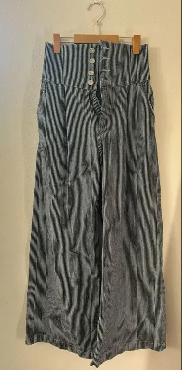 스트라이프 와이드 팬츠 moussy