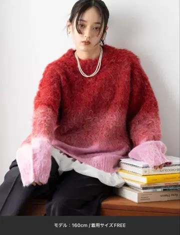 RAGE BLUE 그라데이션 샤기 니트