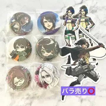 진격의 거인 한지 캔뱃지 스티커 세트