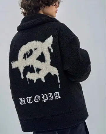 OY 보아 자켓 두꺼운 원단 겉옷 블랙