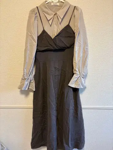 dazzlin 캐미 레이어드 셔츠 원피스