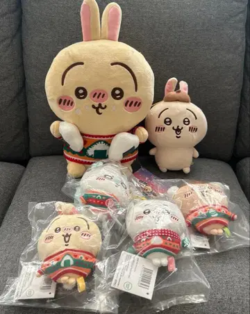 치이카와 봉제 인형 6체 세트 토끼 밤만쥬 모몽가