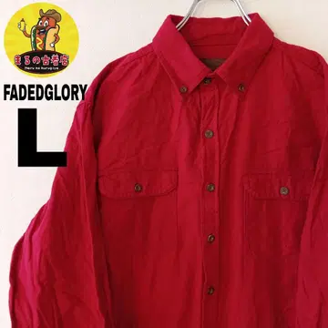 USA 구제 의류 FADED GLORY 플란넬 셔츠 L 레드