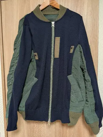 sacai 니트 도킹 블루종