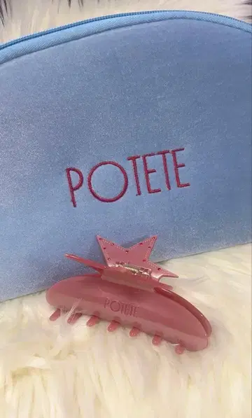 POTETE 별 모양 헤어 클립과 파우치 세트