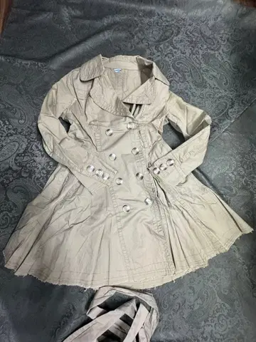 ( sun coo paris ) 100% 코튼 여배우 실루엣 트렌치코트