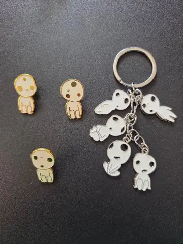 선착순 모노노케 히메 코다마 키링&핀 배지 2세트