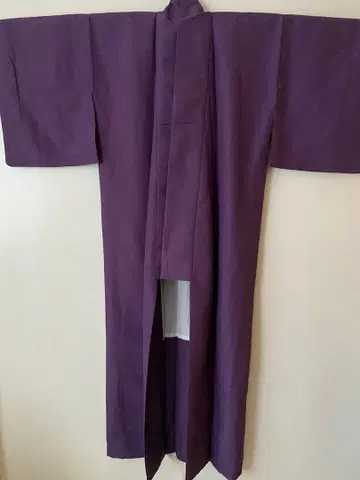 차분한 보라색 이로무지 워셔블 기모노 이중 기모노