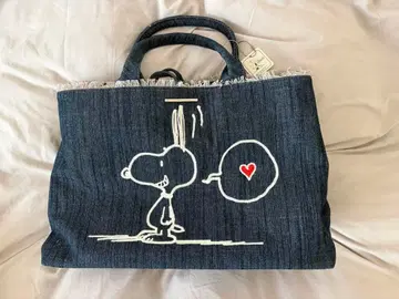 스누피 자수 데님 토트백 사만다 타바사 디럭스