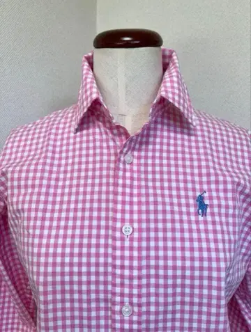 랄프 로렌 체크 셔츠 핑크 여성용 M 즉시 구매 OK 익명 배송