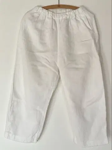 고쉬 와이드 팬츠 린넨면 기모 화이트