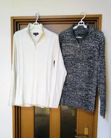 LOUIS CHAVON 하프 지퍼 니트 스웨터 2벌 세트 [ 새상품급 ]