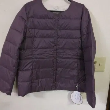택 포함 새상품 퍼플 다운 자켓 L 사이즈 리버서블 여성