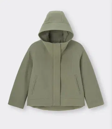 GU 코지 멜톤 숏 후디 코트