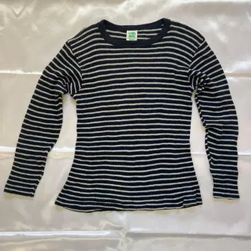 그린힐즈 남성용 긴팔 면 100% 네이비 계열 보더 티셔츠