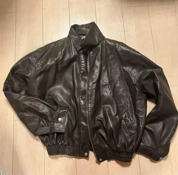 인조 가죽 벌룬 실루엣 자켓