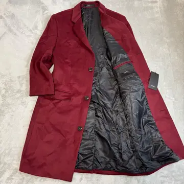 XL 택 포함 ZARA 보르도 체스터 코트 벨로아 느낌 롱