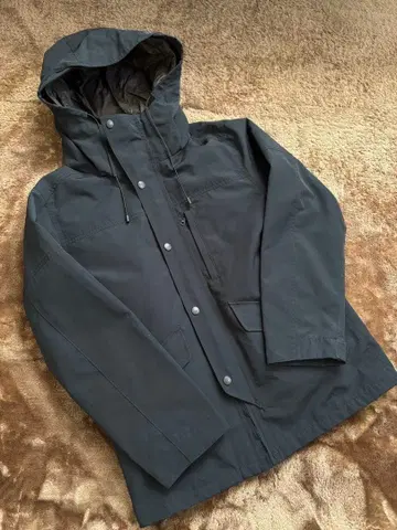 다운 자켓 블랙 라이너 남성용 후드 L