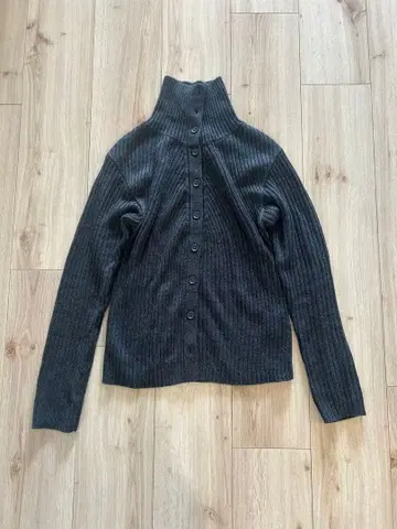 UNIQLO U 메리노 블렌드 하이넥 가디건 M 그레이