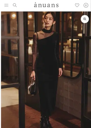 [ 2025 ] anuans 시어 콤비 타이트 원피스