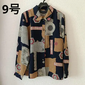 올 패턴 긴팔 셔츠 9호 일본제 80s 90s 구제 의류