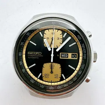 빈티지 가동품 세이코 크로노그래프 6138-8021 레어 블랙 골드 자동