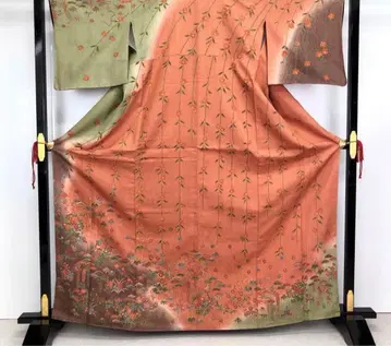 호몬기 오렌지와 그린 꽃무늬