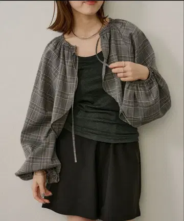 omekashi 2way 볼레로 체크 미사용 새상품