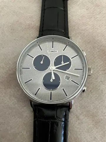 가격 인하 작동 타이맥스 크로노그래프 실버 다이얼 남성용 QZ 손목시계