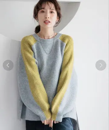 새상품 인기 완판 컬러 LEPSIM 7게이지 배색 라인 풀오버 니트