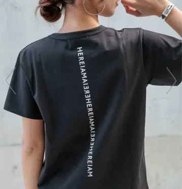 HEREIAM레이아무 거울 로고 하프 슬리브 컴팩트 T셔츠