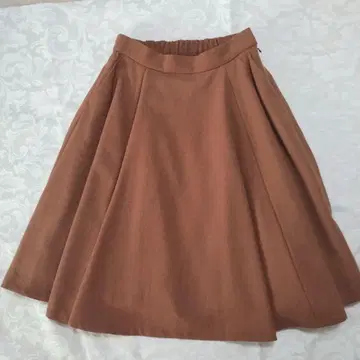 브라운 플레어 스커트 무릎 기장 사이즈 0