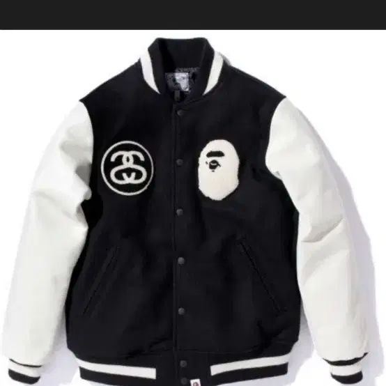 Stussy S Talk Melton Varsity Jacket Black | Bunjang Global