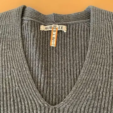 URALLEE 그레이 V넥 니트 긴팔 사이즈 0