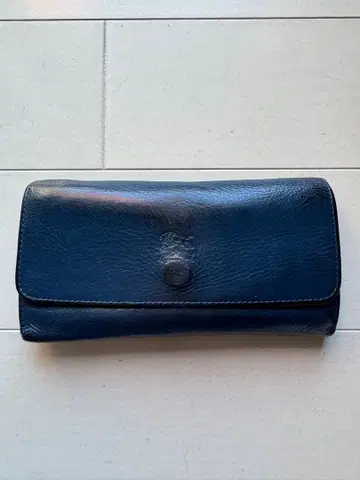 일비종떼 네이비 가죽 장지갑 단추식