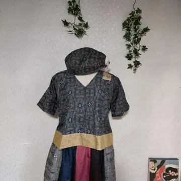 기모노 리메이크, 오시마 명주로 만든 상의와 베레모