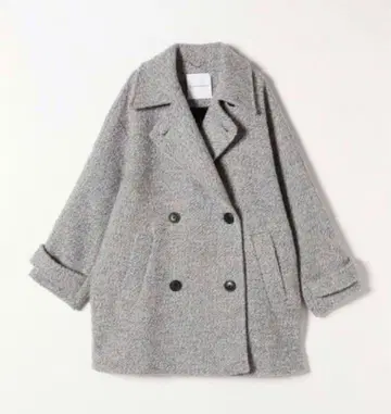 컨디션 최상 SHIPS 트위드 본딩 더블 코트