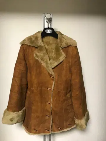 브라운 리얼 무스탕 코트 L 자수