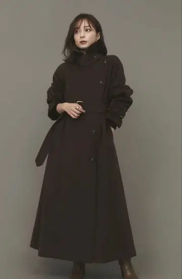 아뉴앙스 울 트렌치코트 다크 브라운 S 사이즈