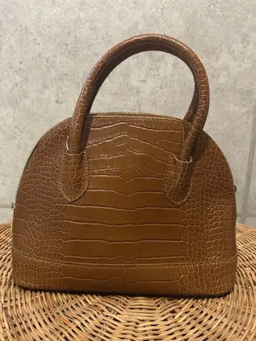 마르코 빈치니 크로커다일 패턴 브라운 핸드백