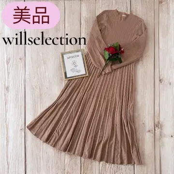 새상품급 willselection 니트 원피스 롱 원피스 핑크 베이지