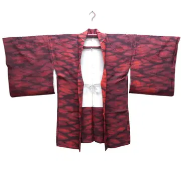 겉옷 겉옷끈 꽃 단풍 빨간색 x 블랙 일본 의류 기모노