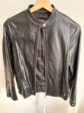 URBAN RESEARCH 블랙 가죽 라이더 자켓