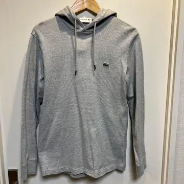 Lacoste 그레이 후드 부착 후드티