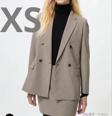 유니클로 더블 자켓 브라운 XS