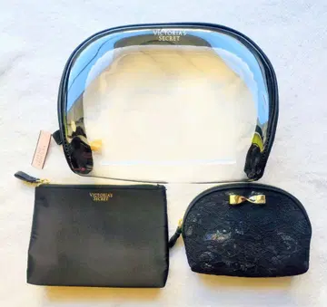 [ 미사용 새상품 ] 빅토리아시크릿 파우치 블랙 3세트