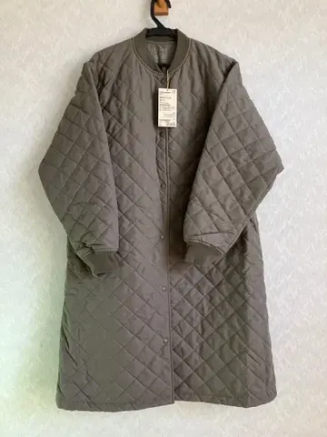 [ 새상품 ] 무인양품 워셔블 퀼팅 코트 L 그레이쉬 브라운