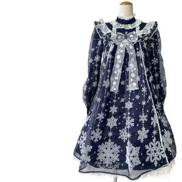 컨디션 최상 레어 엔젤릭 프리티 눈꽃 패턴 원피스 오간자