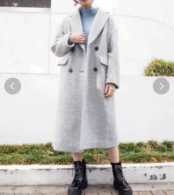 MURUA 더블 부클레 코트